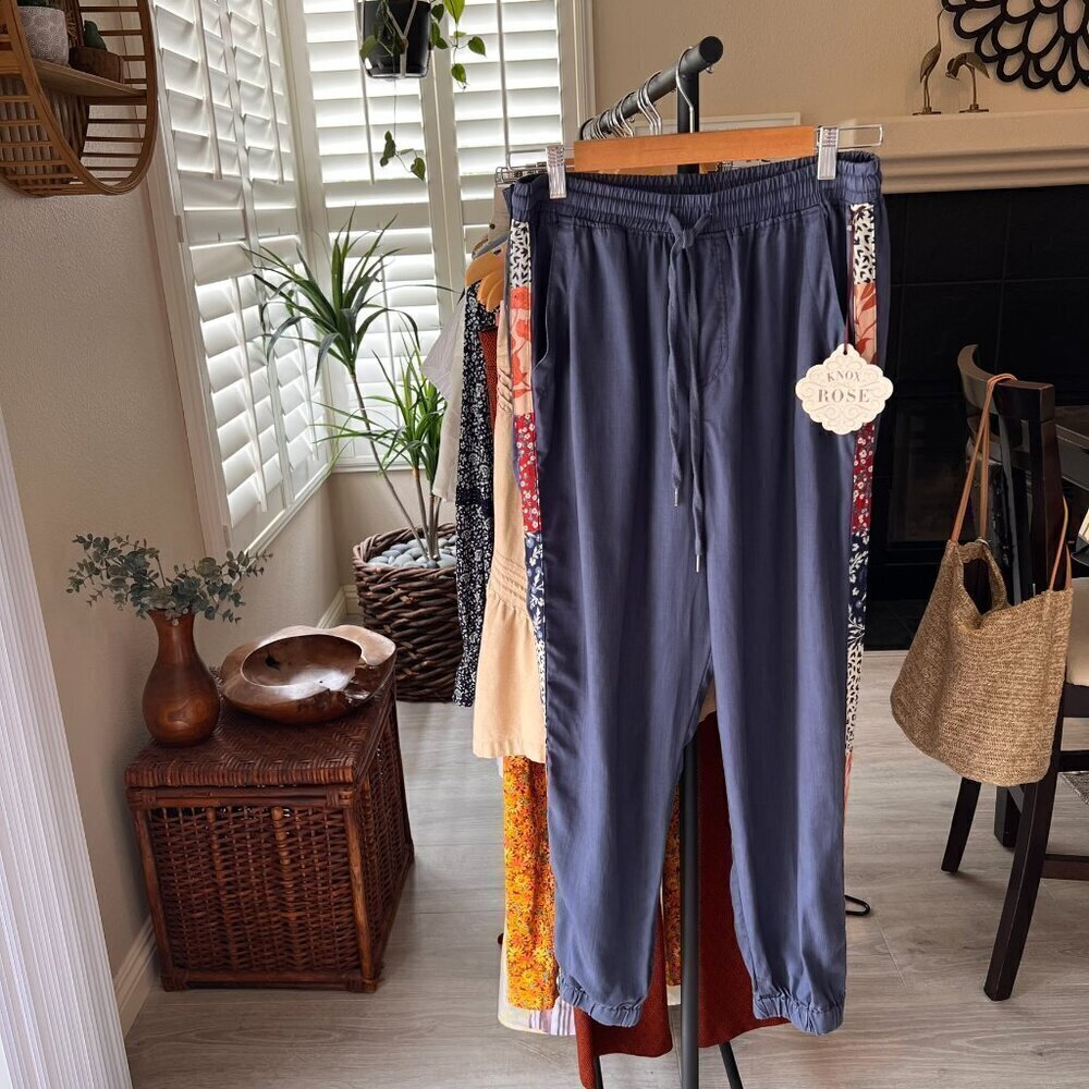 Knox Rose Pants Womens Size Small Periwinkle Elastic Waist Cargo Colorful Jogger - Picture 16 of 16